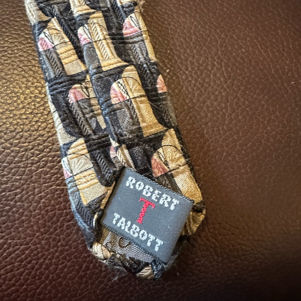 Robert Talbott Black And Gray Geometric Silk Tie - image 4